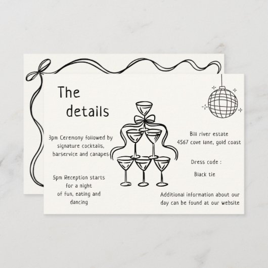 Invitation Mariage de détails du code QR Mariage manuscrit (Devant / Derrière)