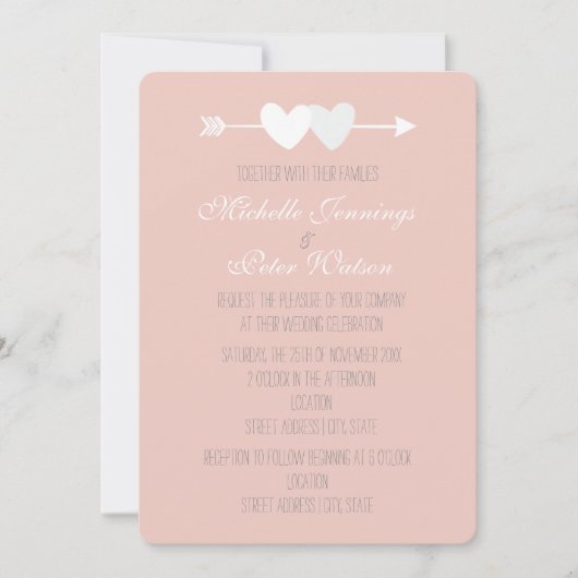 Invitation Mariage de deux coeurs (Devant)
