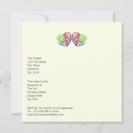 Invitation Mariage de deux coeurs (Dos)