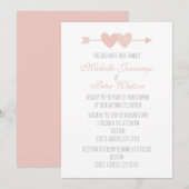 Invitation Mariage de deux coeurs (Devant / Derrière)