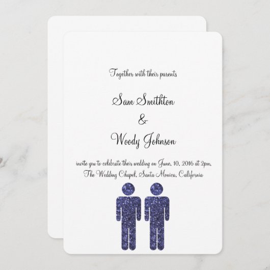 Invitation Mariage de deux garçons (Devant / Derrière)
