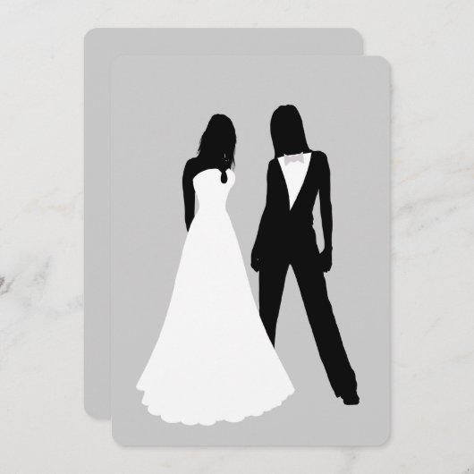 Invitation Mariage de deux mariées (Devant / Derrière)