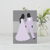 Invitation Mariage De Deux Mariées (Lilac Et Grey) (Debout devant)