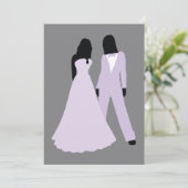 Invitation Mariage De Deux Mariées (Lilac Et Grey) (Debout devant)