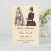Invitation Mariage de deux mariées Vintage (Debout devant)