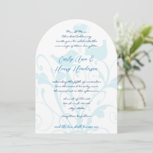 Invitation Mariage de deux oiseaux d'amour bleus chrétiens De