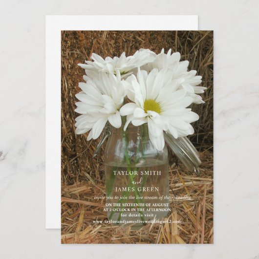 Invitation Mariage de diffusion en continu virtuel Faisceaux  (Devant / Derrière)