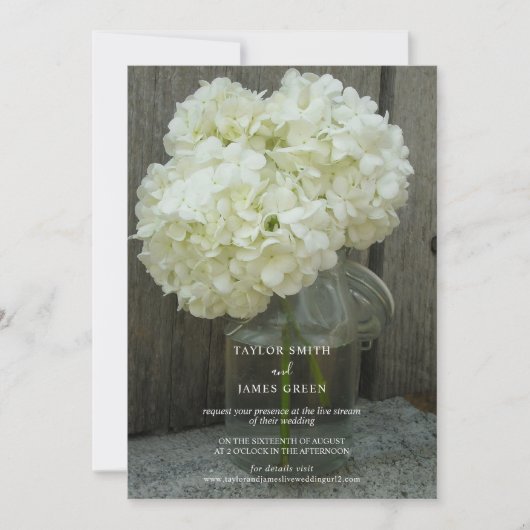 Invitation Mariage de diffusion en continu virtuel Hydranges (Devant)