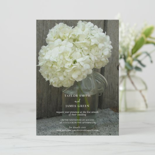 Invitation Mariage de diffusion en continu virtuel Hydranges (Debout devant)