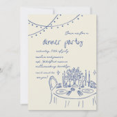 Invitation Mariage de dîner à main dessinée et manuscrite (Devant)