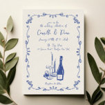 Invitation Mariage de dîner illustré avec lettres à la main<br><div class="desc">Faire-part de mariage de dîner illustré à la main</div>