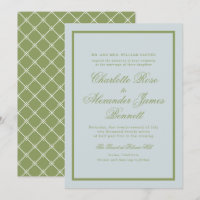 Mariage de Domaine Vert Olive Écriture Classique