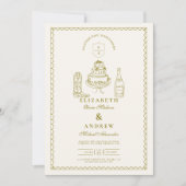 Invitation Mariage de doodle occidental funky tiré à la main (Devant)