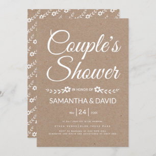 Invitation Mariage de douche en papier kraft