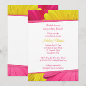 Invitation Mariage de douche nuptiale rose Jaune (Devant / Derrière)