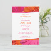 Invitation Mariage de douche nuptiale rose orange (Debout devant)