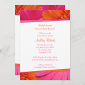 Invitation Mariage de douche nuptiale rose orange (Devant / Derrière)