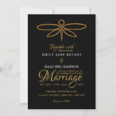 Invitation Mariage de dragonfly vintage Gold (Devant)