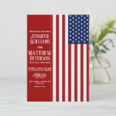 Invitation Mariage de drapeau américain (Debout devant)