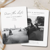 Invitation Mariage de Dubaï Enregistrer la date Noir & Blanc 