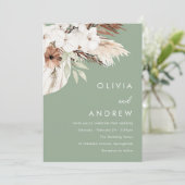 Invitation Mariage de Earthy Sage Boho (Debout devant)