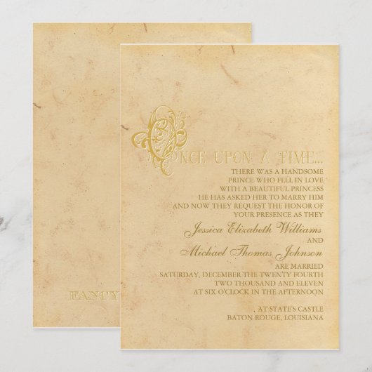 Invitation Mariage de Fairytale (Devant / Derrière)