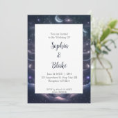 Invitation Mariage de Fantaisie Céleste Bleu et Violet (Debout devant)