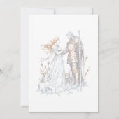 Invitation Mariage de fantasy médiévale bleu et or (Dos)