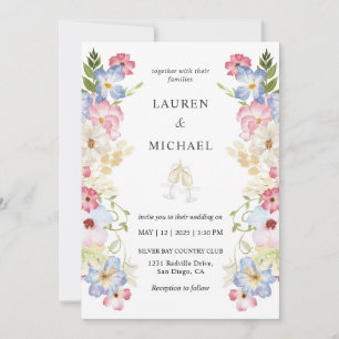 Invitation Mariage de fée à ressort multicolore blanc personn