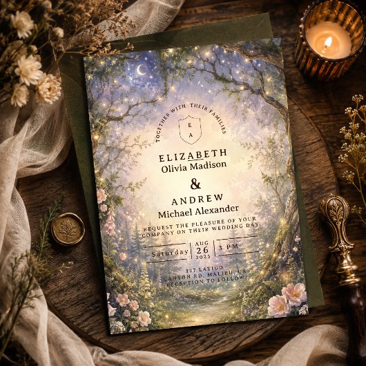 Invitation Mariage de Fée de la Forêt Enchantée