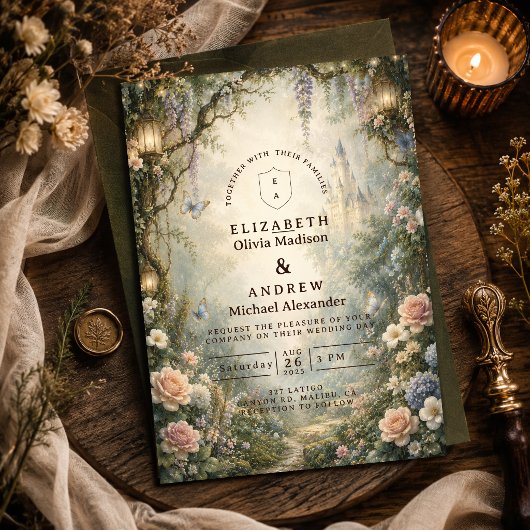 Invitation Mariage de Fée Fantaisiste en Forêt