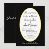 Invitation Mariage de fenêtre blanc et noir (Devant / Derrière)