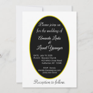 Invitation Mariage de fenêtre noir et blanc