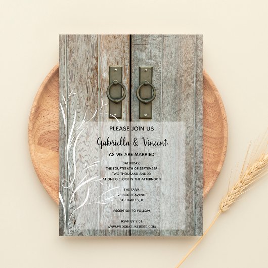 Invitation Mariage de ferme de la ferme de la ferme Double Ba