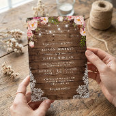 Invitation Mariage de ferme en bois rustique