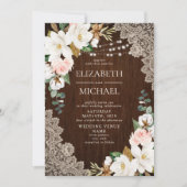 Invitation Mariage de ferme en bois rustique (Devant)