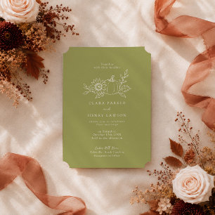 Invitation Mariage de ferme rustique avec citrouille et tourn