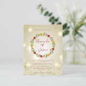 Invitation Mariage de fête de Noël Rouge Vert Floral (Debout devant)