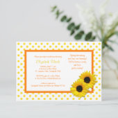Invitation Mariage de Fête des mariées de tournesol Polka Dot (Debout devant)