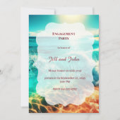 Invitation Mariage de Fête sur la Plage Tropicale (Devant)