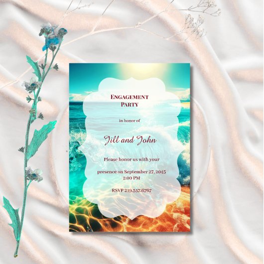 Invitation Mariage de Fête sur la Plage Tropicale