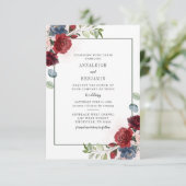 Invitation Mariage de feuillage à l'aquarelle florale de Bour (Debout devant)