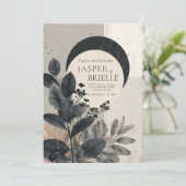 Invitation Mariage de feuillage Abstrait moderne (Debout devant)