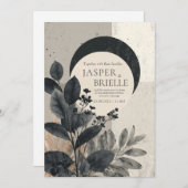 Invitation Mariage de feuillage Abstrait moderne (Devant / Derrière)