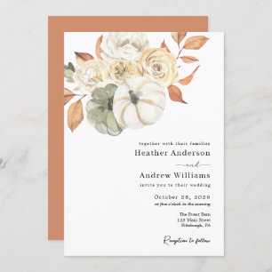 Invitation Mariage de feuillage d'automne rustique