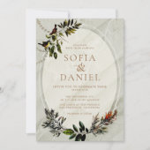 Invitation Mariage de feuillage d'automne vintage (Devant)