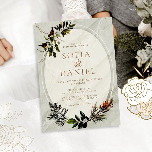 Invitation Mariage de feuillage d'automne vintage