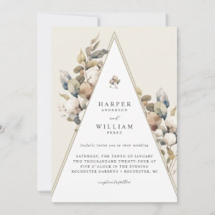 Invitation Mariage de feuillage de coton triangle bohème