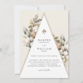 Invitation mariage de feuillage de coton triangulaire bohème (Devant)