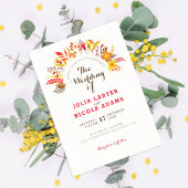 Invitation Mariage de feuillage de Fleur sauvage Boho violet